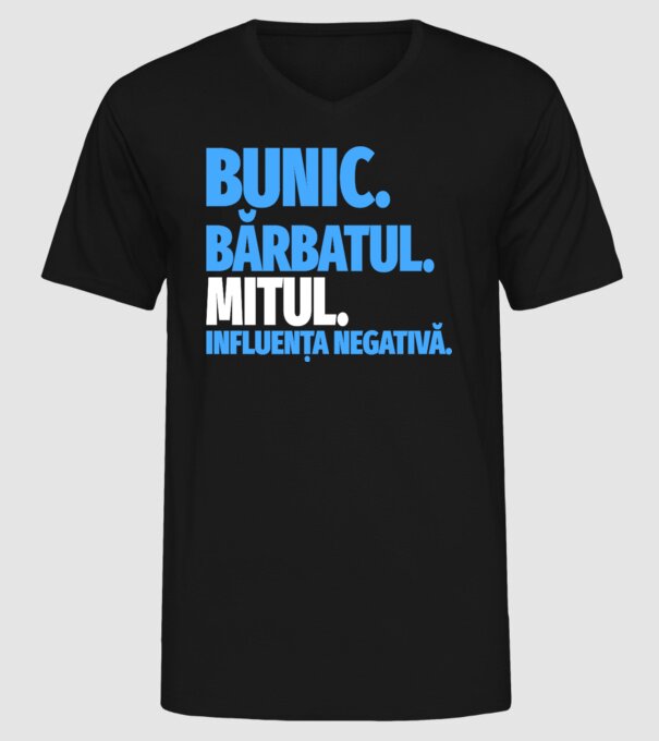 Bunic model negru pe tricou