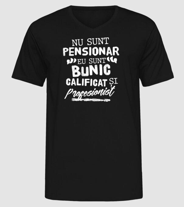Bunicul profesionist model negru pe tricou