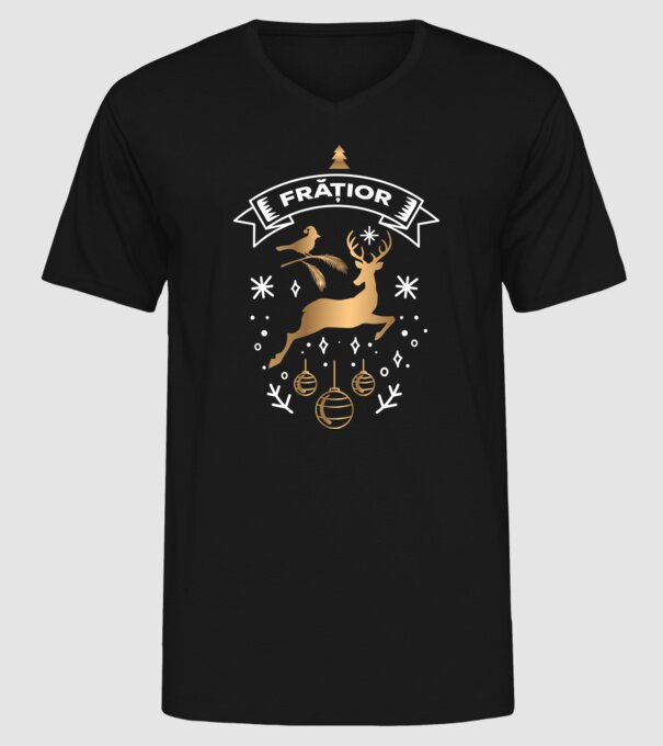 frățior christmas model negru pe tricou