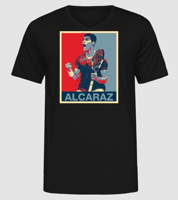 Carlos Alcaraz model negru pe tricou