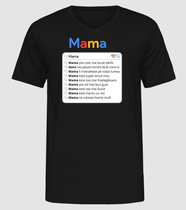 căutare Google Mama model negru pe tricou