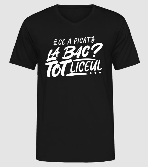 Ce a picat la bac model negru pe tricou