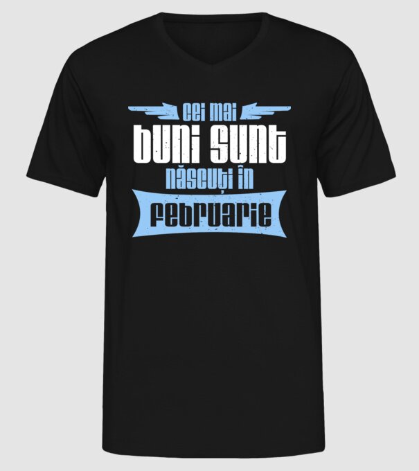 Cei mai buni sunt născuți în februarie model negru pe tricou