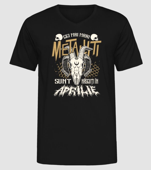 Cei mai mari metaliști sunt născuți în aprilie. model negru pe tricou
