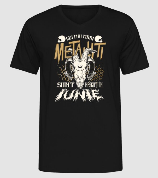 Cei mai mari metaliști sunt născuți în iunie. model negru pe tricou