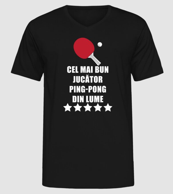 cel mai bun jucător ping-pong din lume model negru pe tricou