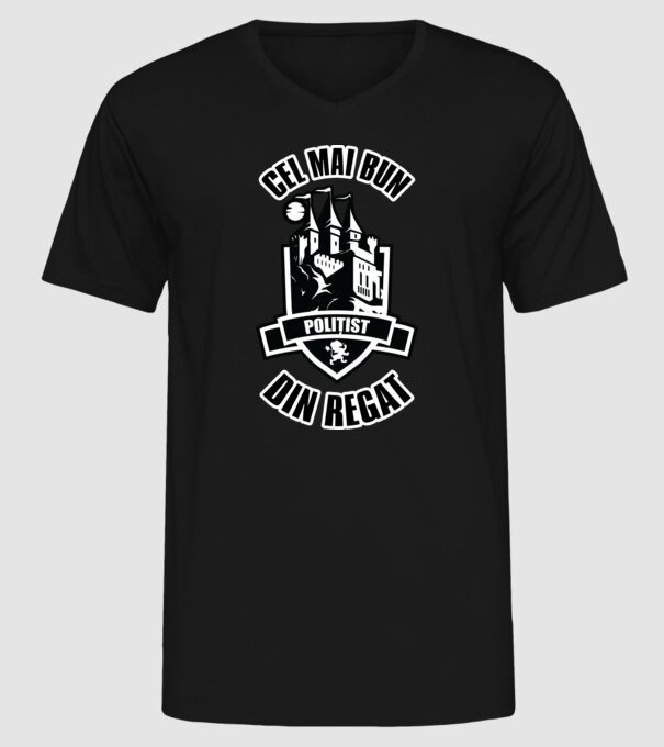 Cel mai bun polițist din regat model negru pe tricou