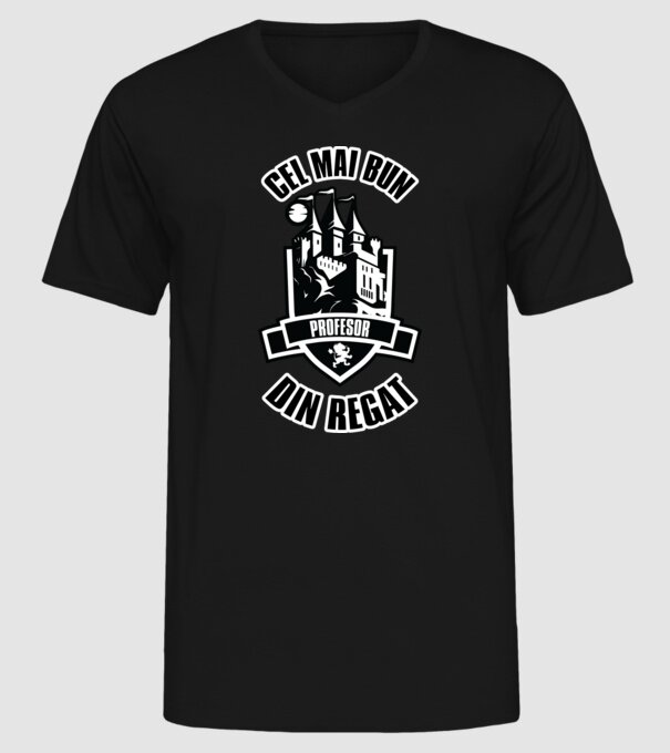 Cel mai bun profesor din regat model negru pe tricou