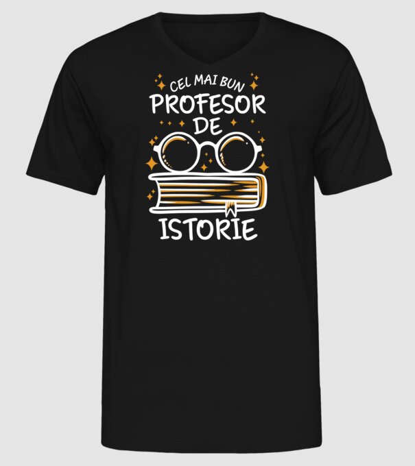 Cel mai bun profesor istorie model negru pe tricou