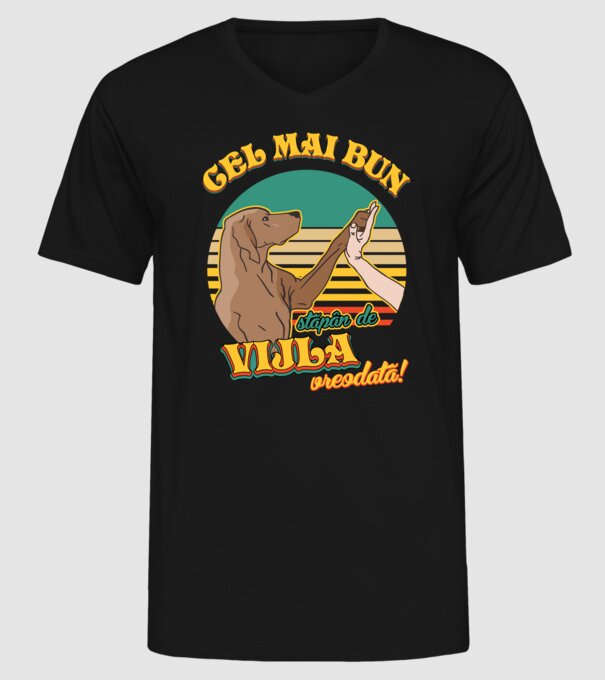 Cel mai bun stăpân de vijla vreodată! model negru pe tricou