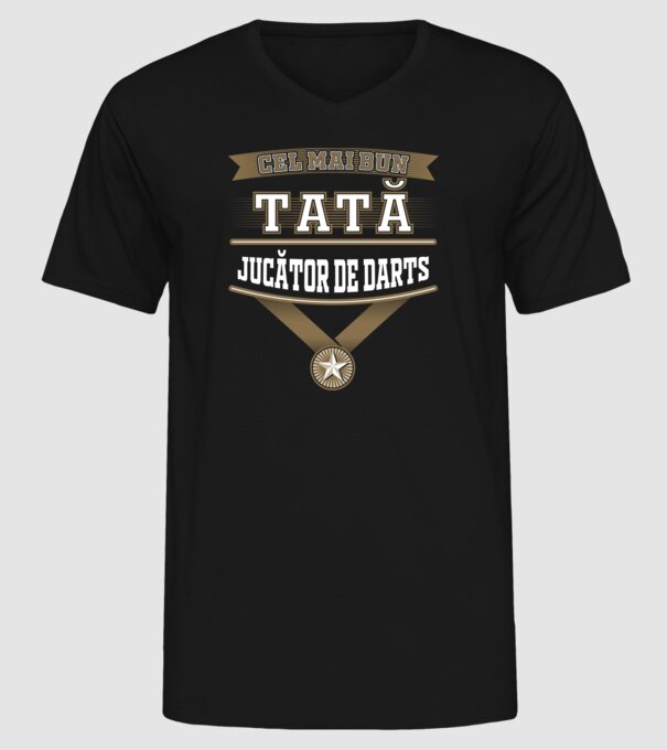 Cel mai bun tată jucător de darts model negru pe tricou