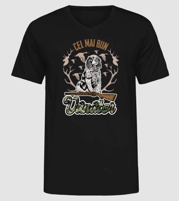 Cel mai bun vânător model negru pe tricou