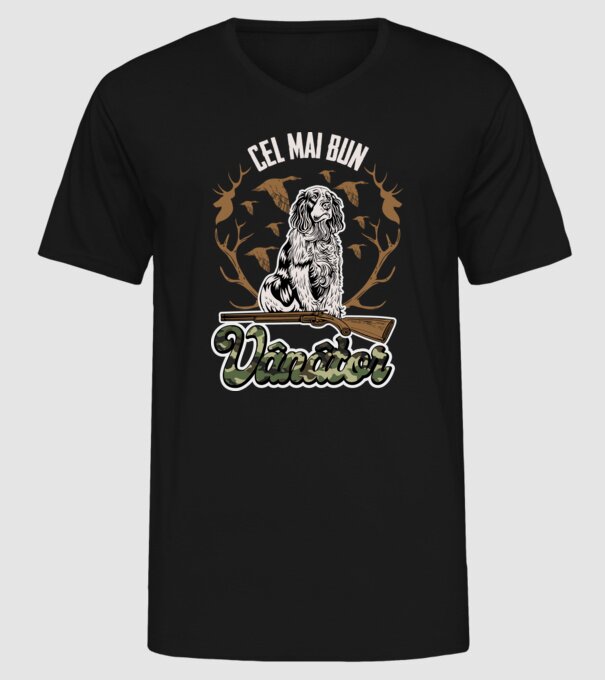 Cel mai bun vânător model negru pe tricou