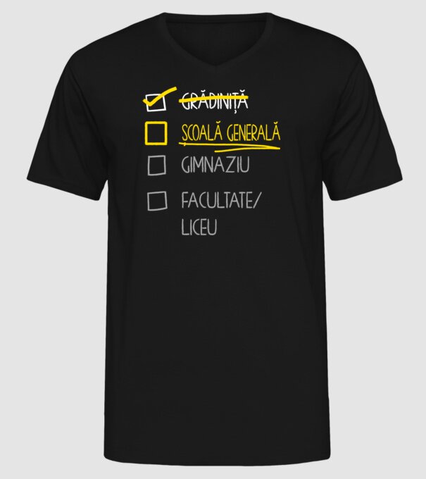 Cheklist educație - grădiniță negru model negru pe tricou