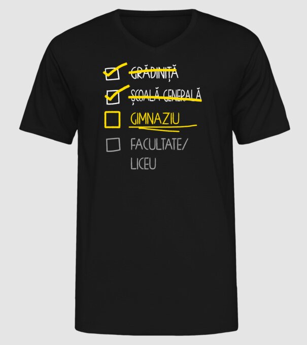 Cheklist educație - Școala primară negru model negru pe tricou