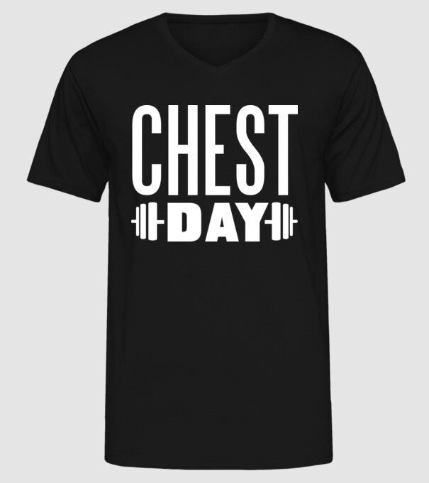 Chest day model negru pe tricou