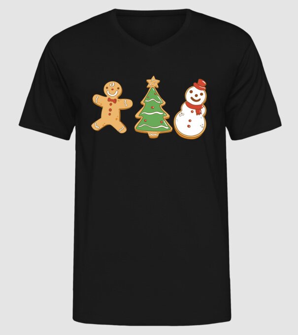 christmas cookies model negru pe tricou