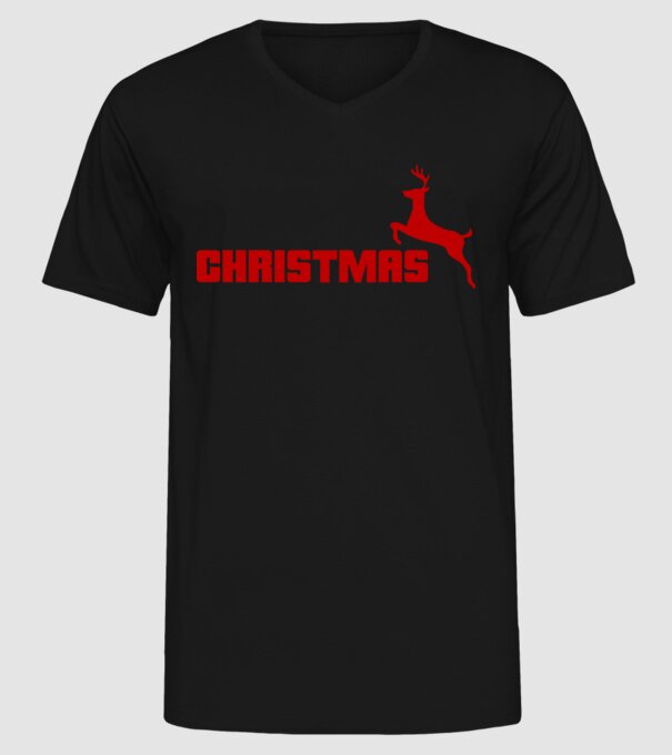 Christmas logo model negru pe tricou