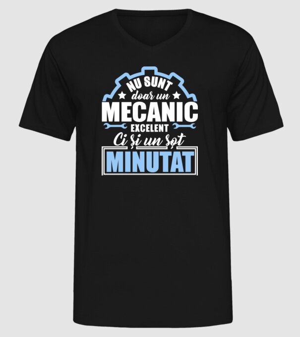 Nu sunt doar un mecanic excelent, ci și un soț minunat! model negru pe tricou