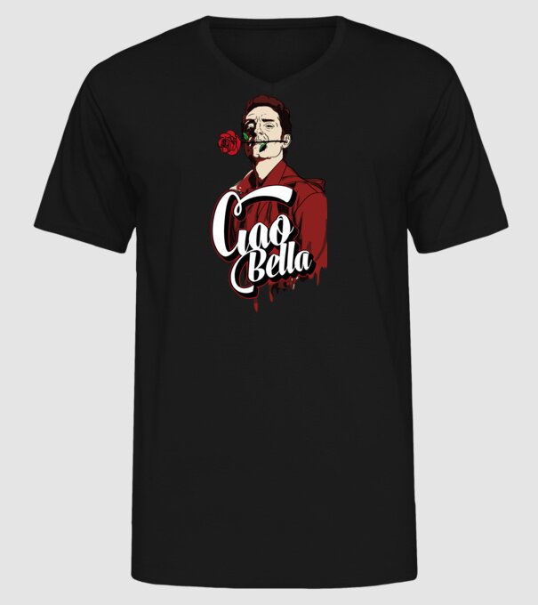 ciao bella berlin rose model negru pe tricou