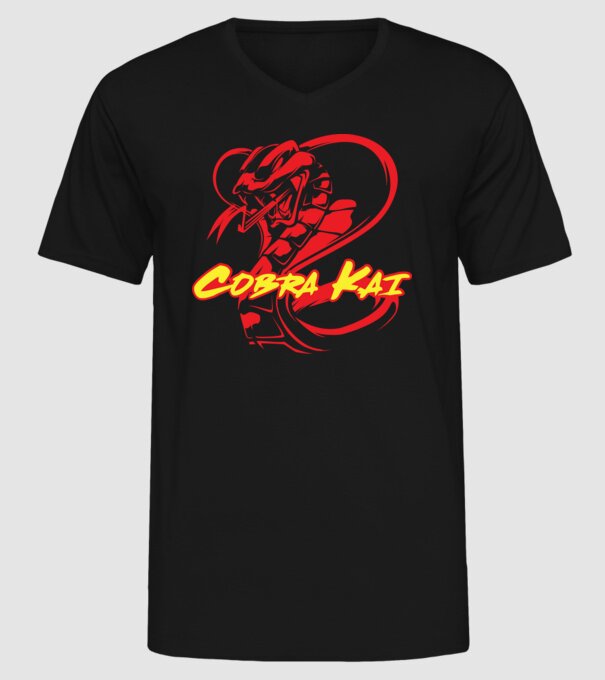 cobra kai simple model negru pe tricou