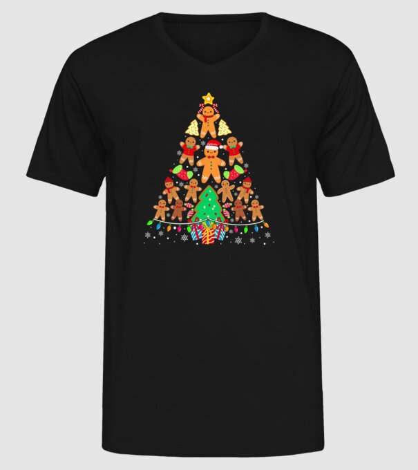 Cookie christmas tree model negru pe tricou