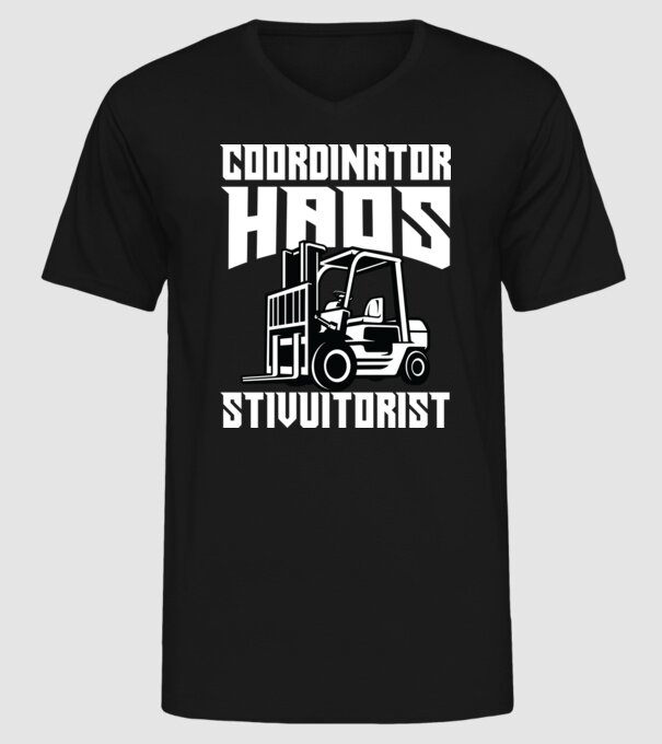 coordonator stivuitorist haos model negru pe tricou