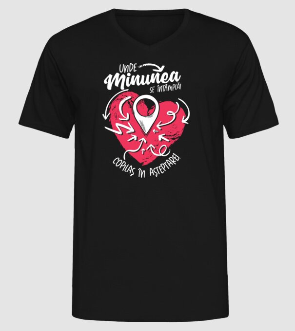Copilaș în așteptare model negru pe tricou
