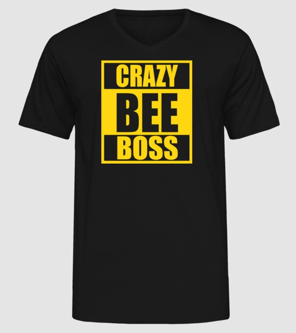 Crazy bee boss model negru pe tricou