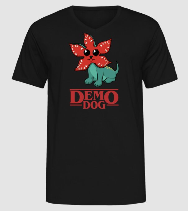 cute demodog model negru pe tricou