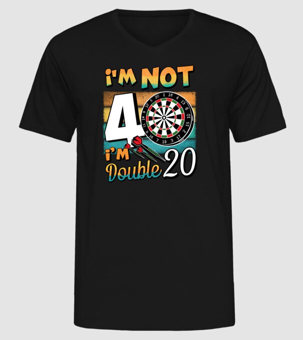 Darts Birthday 40 years old model negru pe tricou