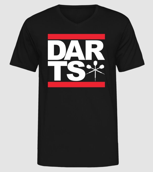 Darts DMC model negru pe tricou