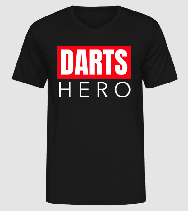 DARTS HERO model negru pe tricou