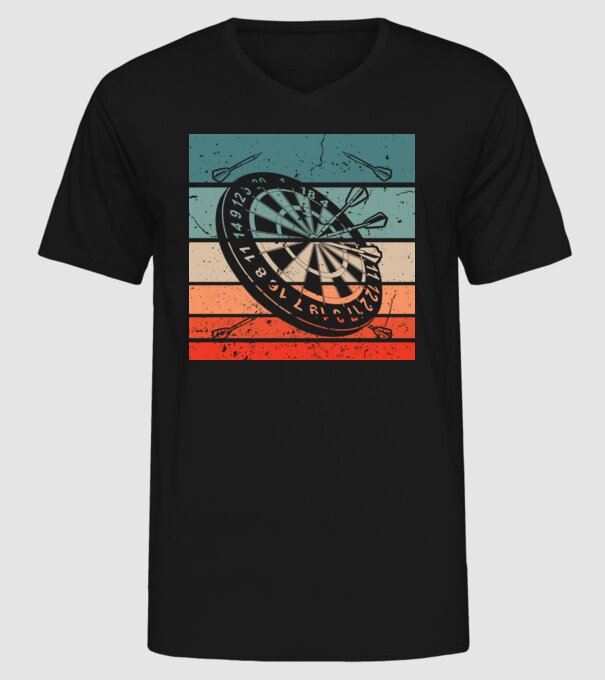 Darts vintage model negru pe tricou