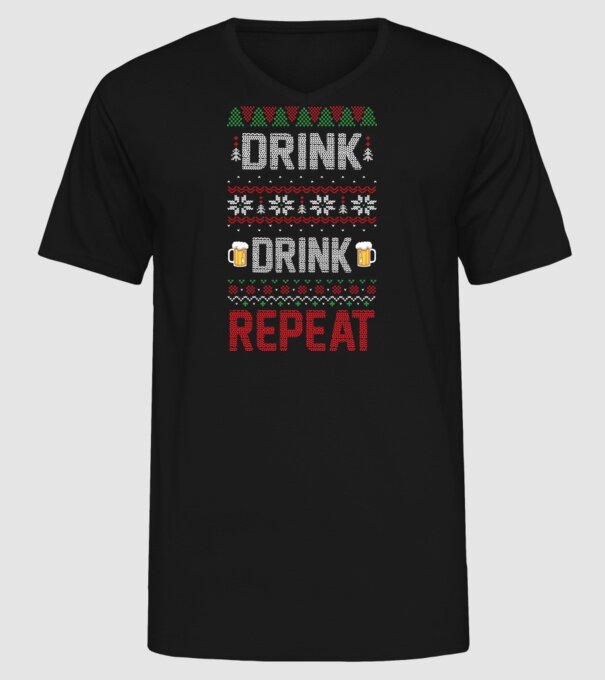 Drink drink repeat model negru pe tricou