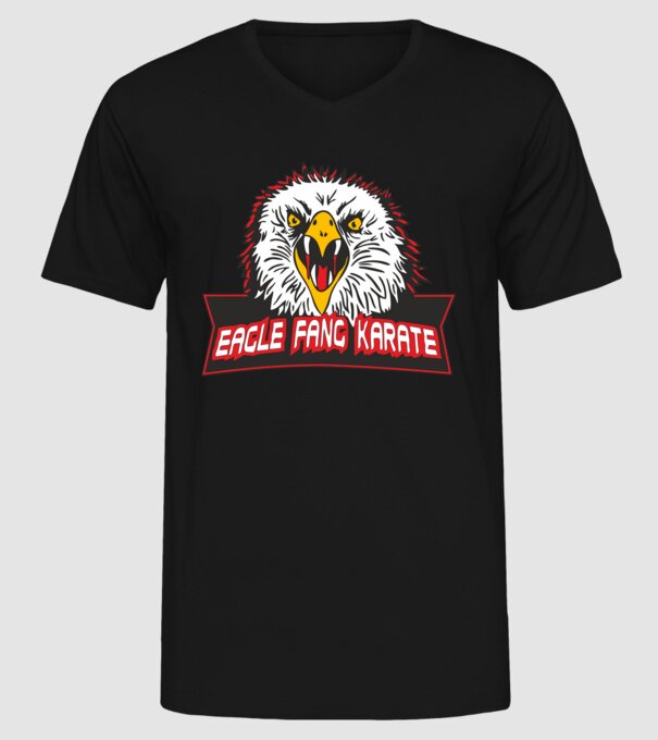 eagle fang karate cobra kai model negru pe tricou