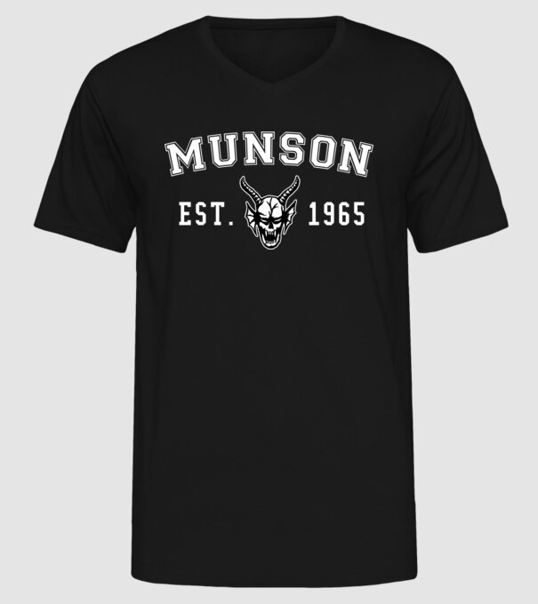 eddi munson est 1965 model negru pe tricou