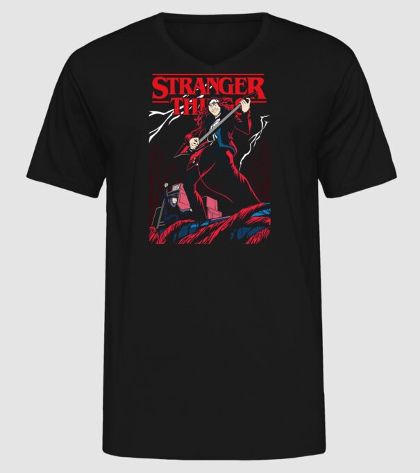 eddie munson model negru pe tricou