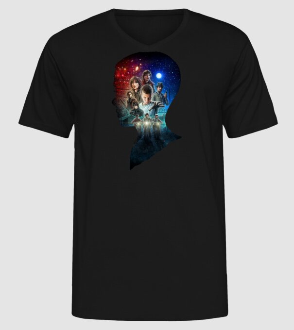eleven poster head2 model negru pe tricou