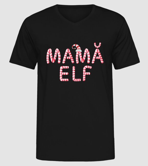 mamă elf model negru pe tricou