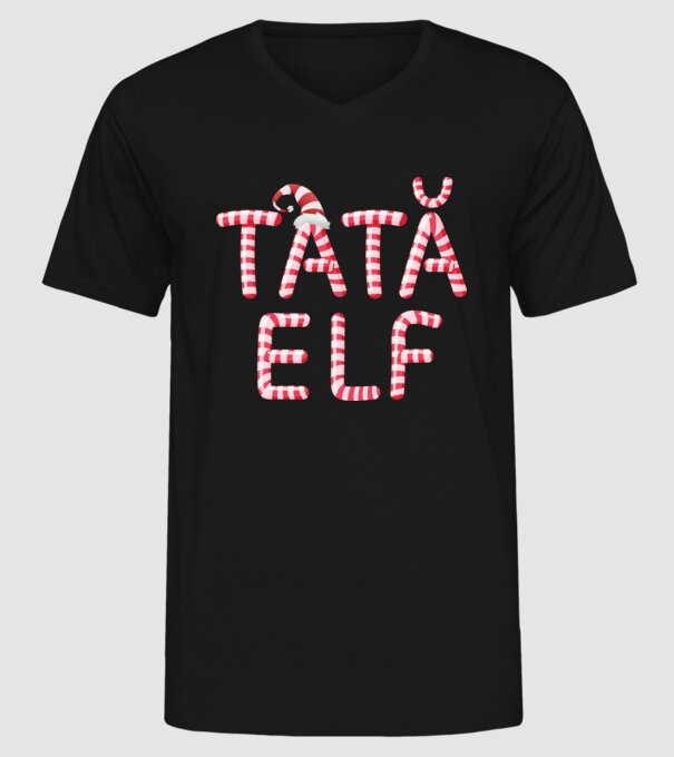 tată elf model negru pe tricou