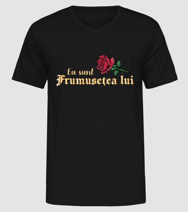 eu sunt frumusețea lui model negru pe tricou