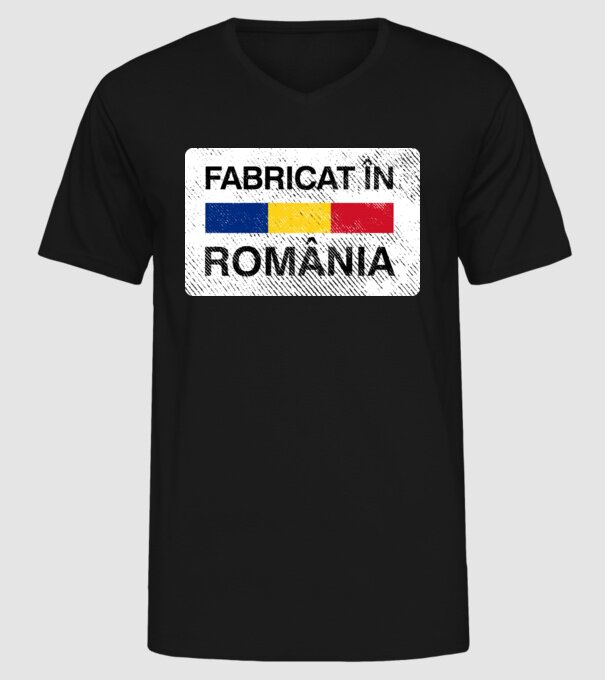 Fabricat în România model negru pe tricou