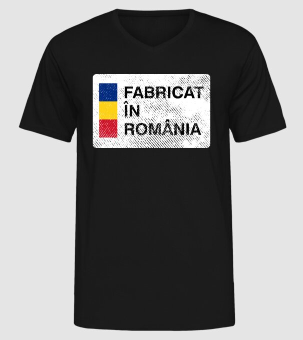Fabricat în România model negru pe tricou