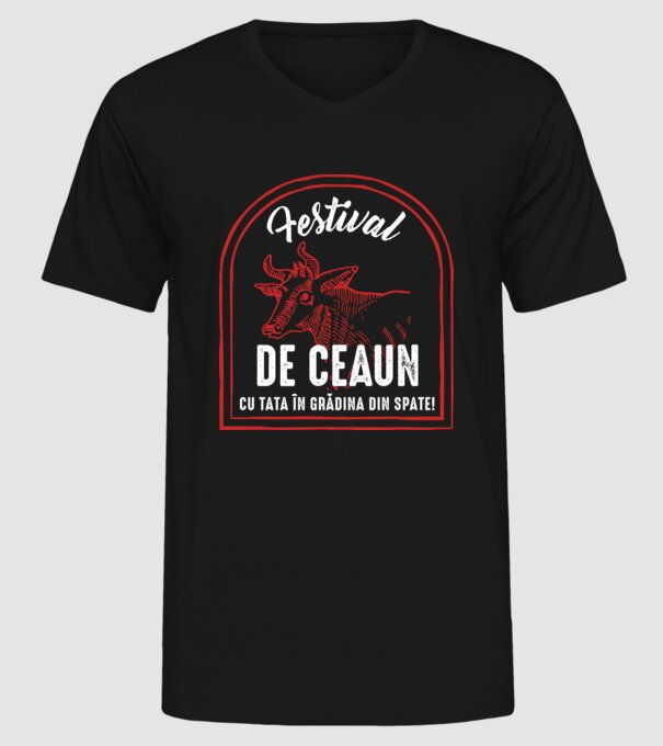 Festival de ceaun - cu tata în grădina din spate! model negru pe tricou