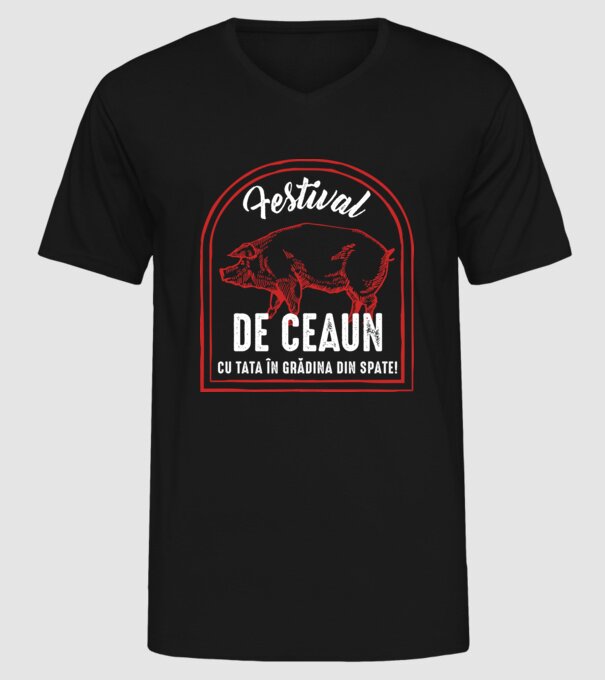 Festival de ceaun - cu tata în grădina din spate! model negru pe tricou
