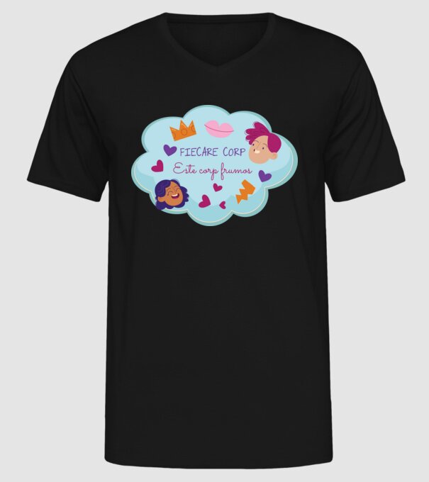 Fiecare corp model negru pe tricou