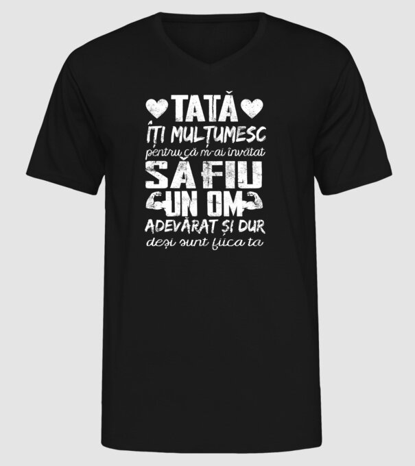 fiică crescută ca fiu Negru model negru pe tricou