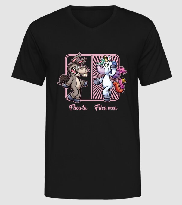 fiica ta - fiica mea model negru pe tricou