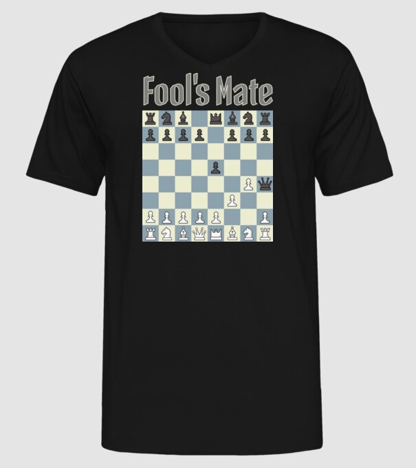 fool's mate model negru pe tricou